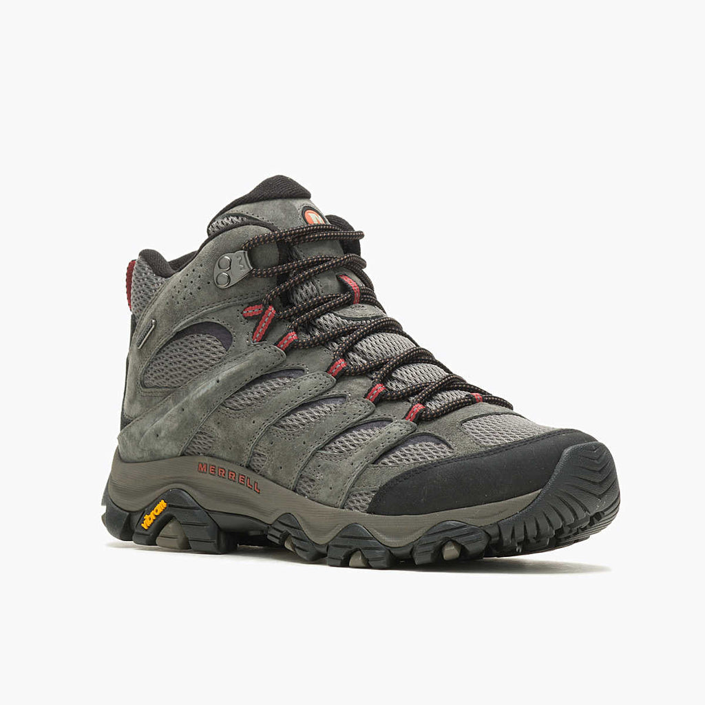 Merrell Moab 3 Mid WP mens hiking boot in grey and black with Vibram outsole