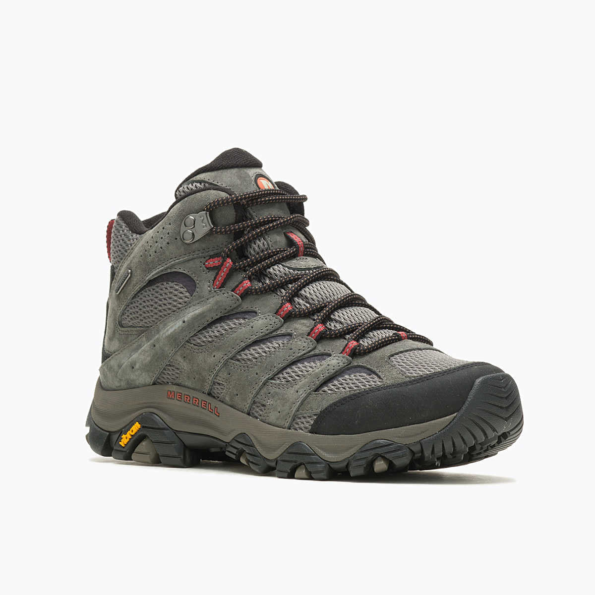 Merrell Moab 3 Mid WP mens hiking boot in grey and black with Vibram outsole