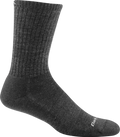 Darn Tough mens charcoal gray ribbed merino wool crew sock with light cushion