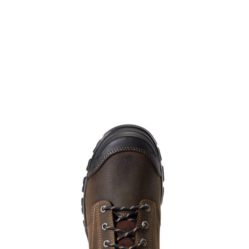 Ariat men's waterproof lace-up work boot with rugged leather upper and protective toe cap