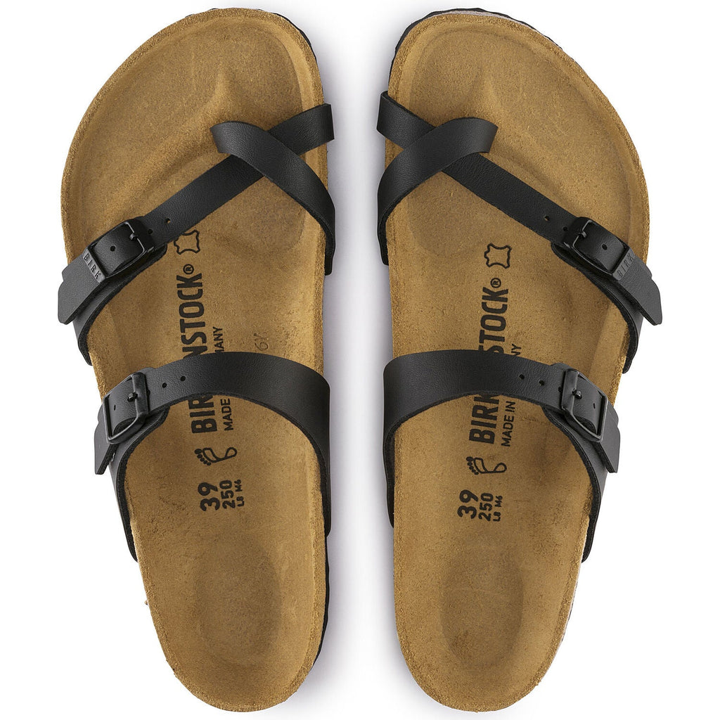 Birkenstock Mayari women's black sandals with adjustable cross straps, size 39