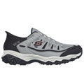 Skechers Slip-Ins Afterburn Ridgeburn mens sneaker in gray and black with rugged outsole