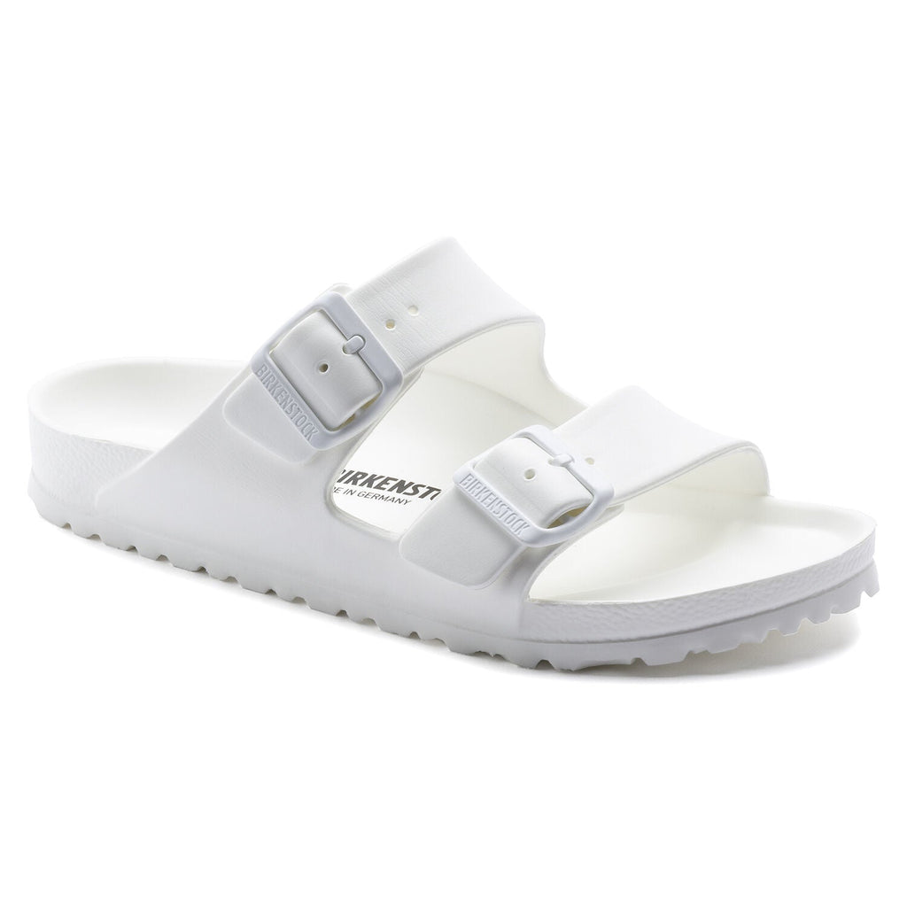 Birkenstock Arizona EVA sandal in white with two adjustable buckle straps