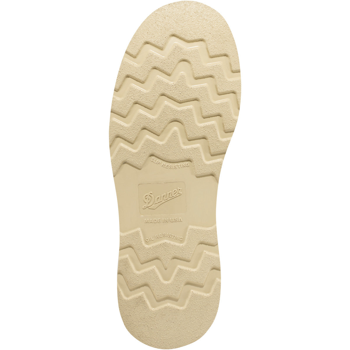 Danner Bull Run cream outsole with zigzag tread, slip and oil resistant, Made in USA