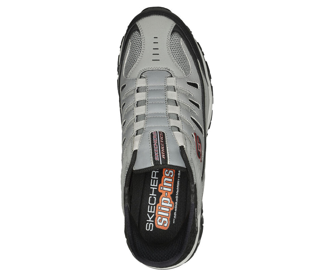 Skechers Men's Slip-Ins Afterburn Ridgeburn athletic sneaker shown from top-down overhead view