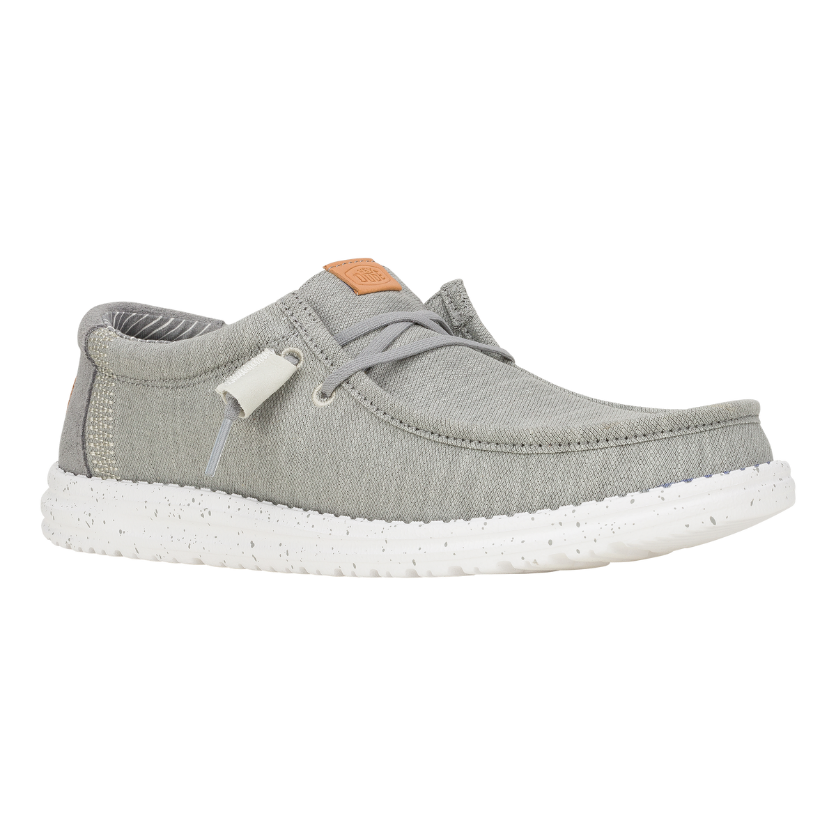 Hey Dude Men's Wally Elevated casual slip-on canvas shoe with elastic laces and speckled sole