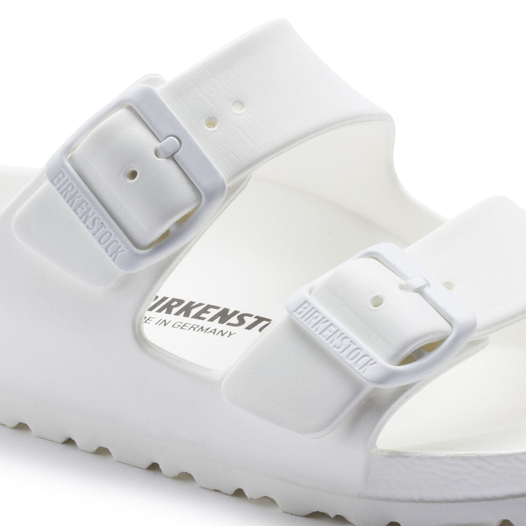 Birkenstock Arizona EVA sandal in white with two adjustable buckle straps