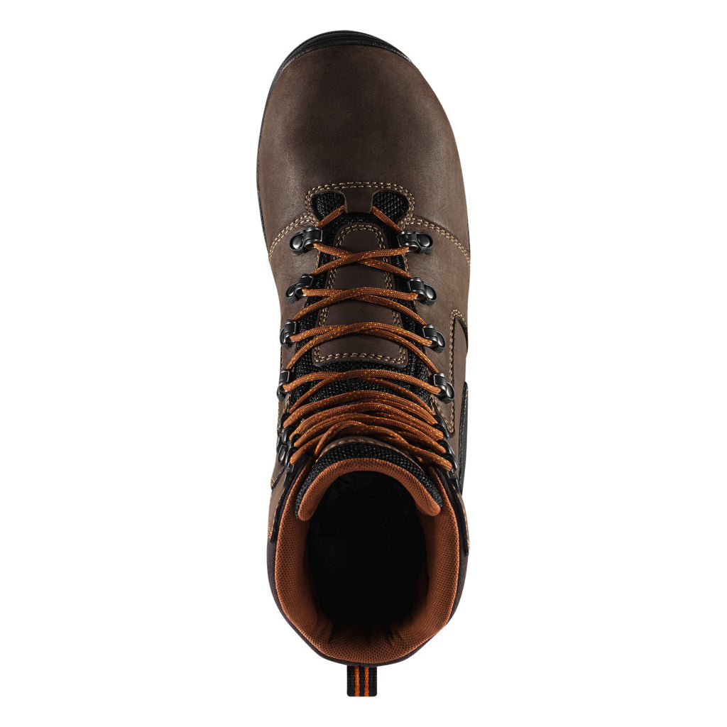 Top-down view of Danner Men's Vicious 8-inch non-metallic toe work boot with laces