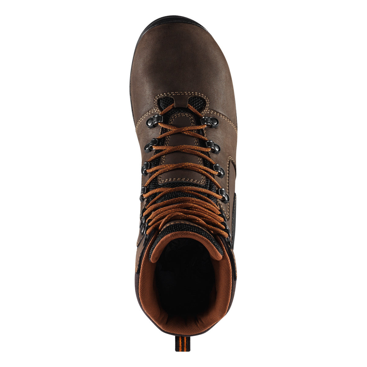 Top-down view of Danner Men's Vicious 8-inch non-metallic toe work boot with laces