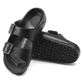 Kids black EVA Arizona Birkenstock sandals with two adjustable buckle straps