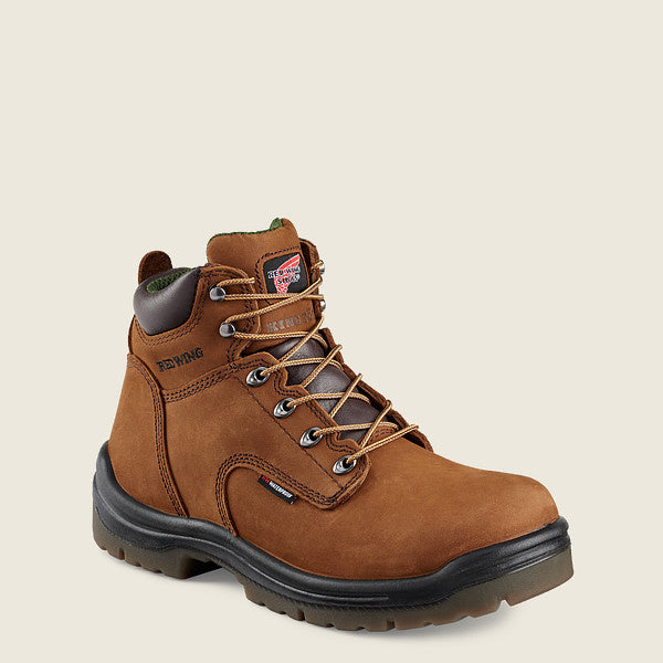 Red Wing Men's 6-inch brown leather lace-up safety toe work boot