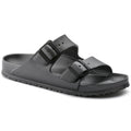 Birkenstock Arizona EVA two-strap slide sandal in gray taupe with buckle closures
