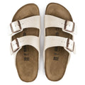 Birkenstock Arizona sandals in eggshell with two adjustable buckle straps, size 38