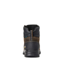 Rear view of Ariat mens dark brown and black waterproof 6-inch work boot
