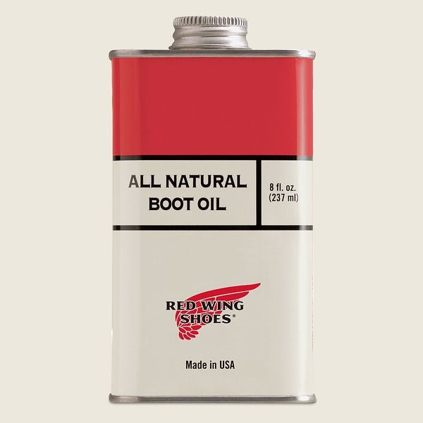 Red Wing Shoes All Natural Boot Oil in an 8 oz metal tin