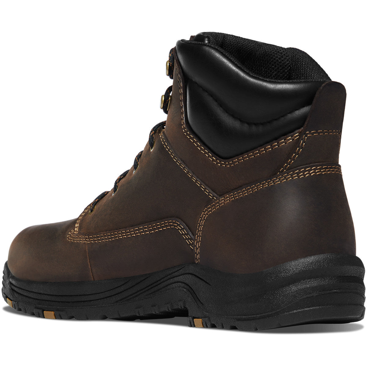 Danner Men's Caliper 6-inch waterproof brown leather work boot, black collar, rugged sole