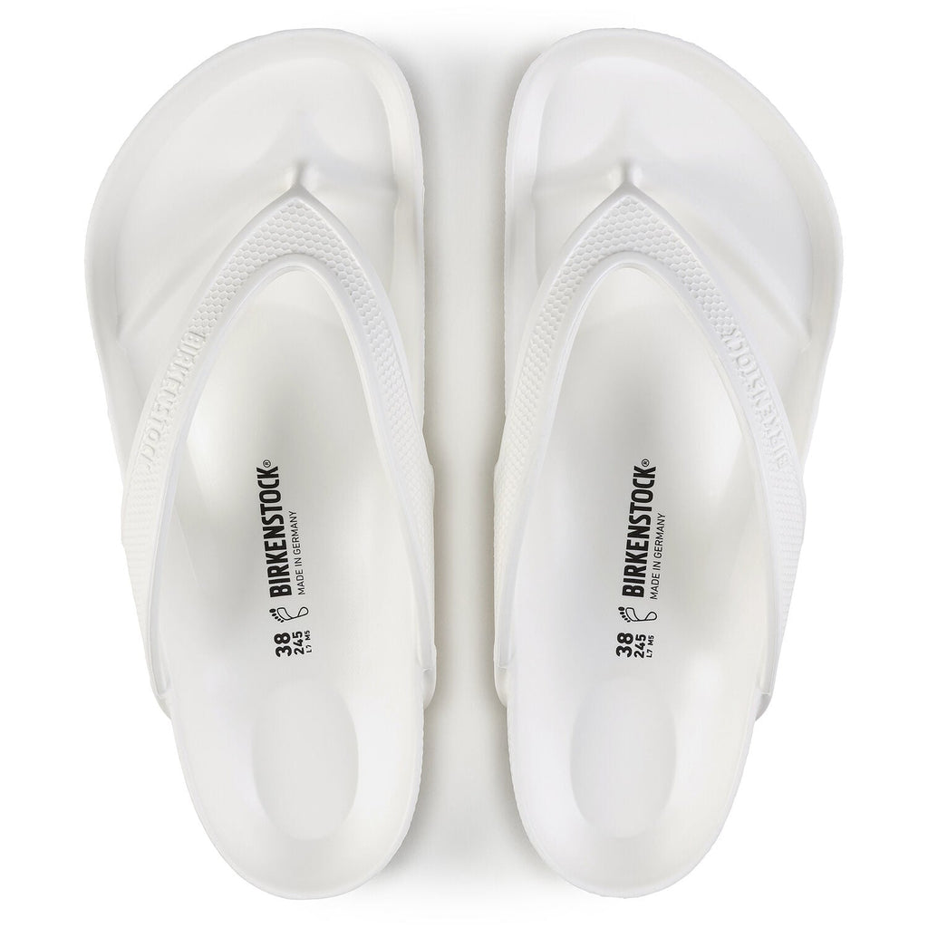 Birkenstock Honolulu EVA white flip flop sandals, top view, size 38