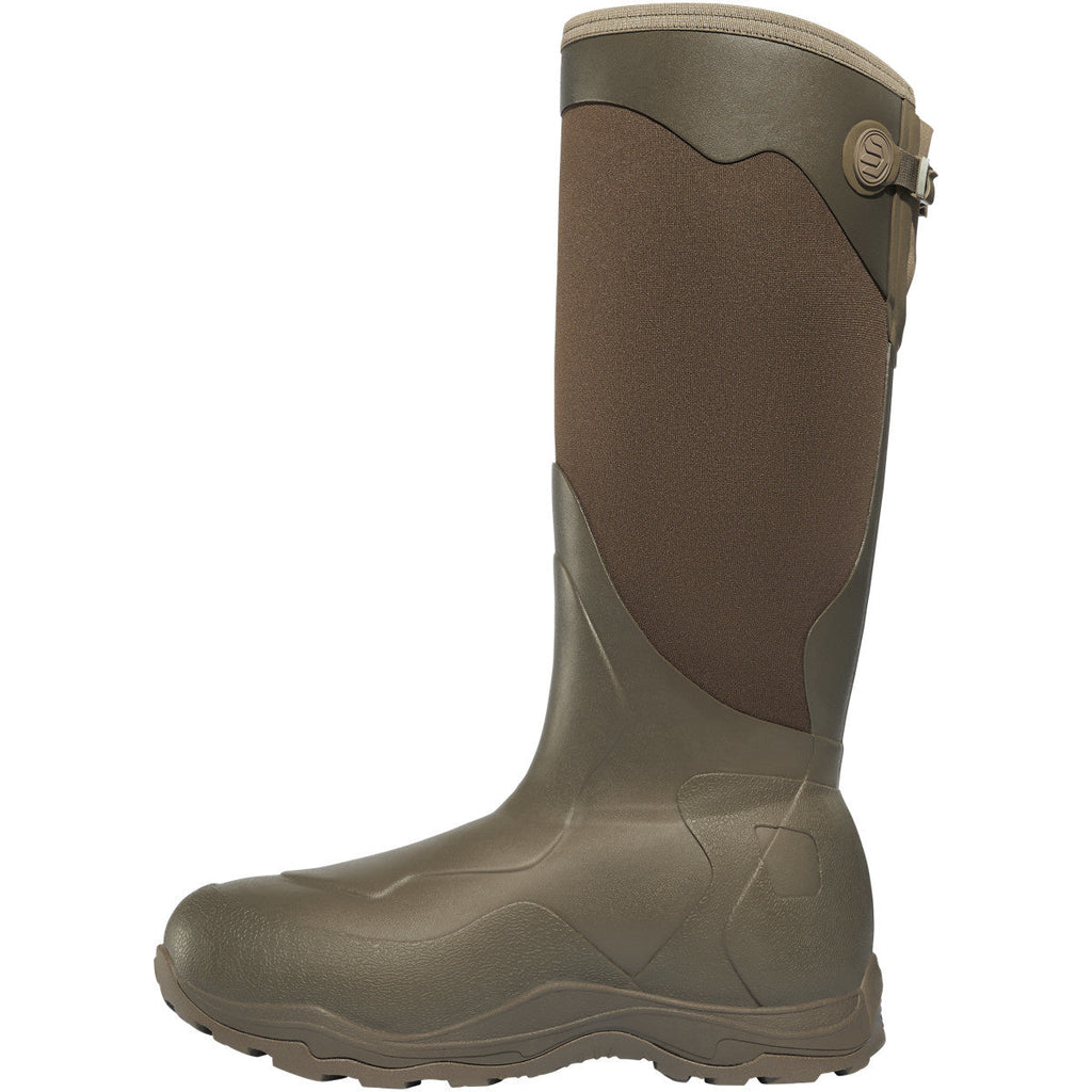 LaCrosse men's tall brown olive rubber neoprene hunting boot with buckle strap