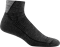 Darn Tough men's black quarter-length cushioned hiking sock with ribbed cuff