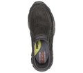 Skechers mens charcoal canvas slip-on shoe with memory foam insole top view