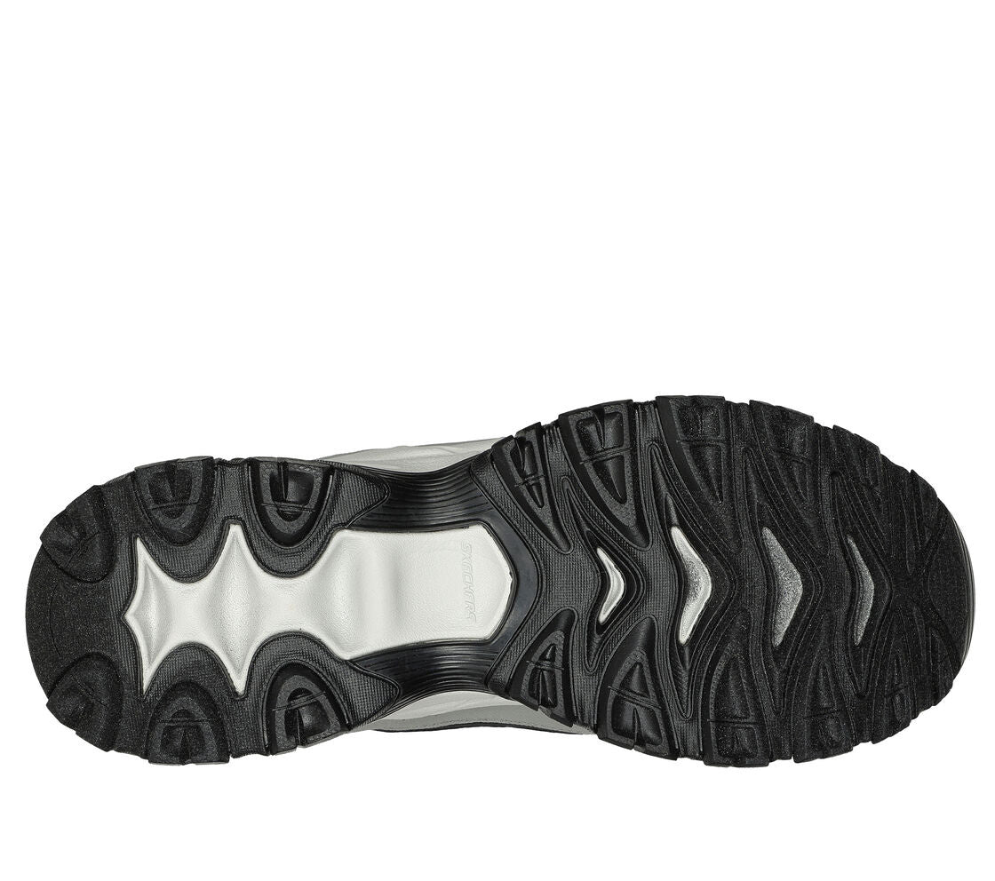 Bottom sole view of Skechers Mens Slip Ins Afterburn Ridgeburn sneaker showing rugged tread pattern