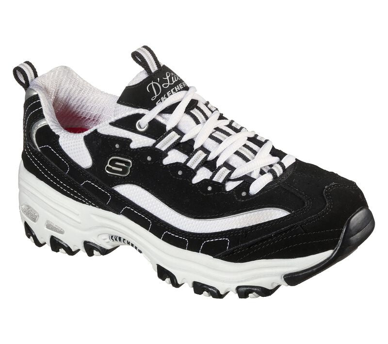 Skechers Women's D'Lites Biggest Fan chunky platform sneaker with bold two-tone design
