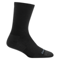 Darn Tough women's black crew sock with smooth knit and branded toe