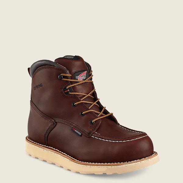 Red Wing Men's 2415 brown leather 6-inch moc toe waterproof work boot
