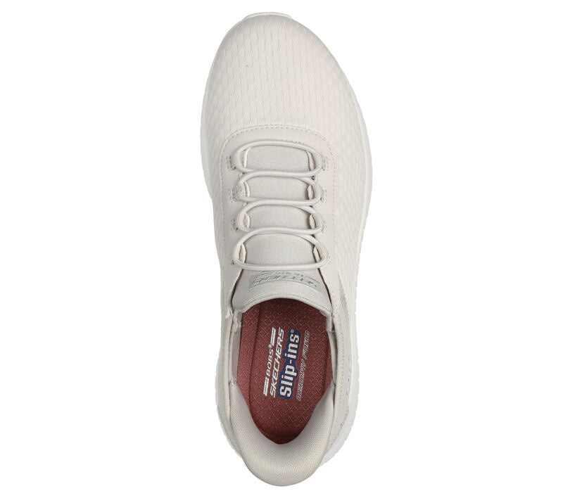 Skechers BOBS Squad Chaos women's off-white slip-in sneaker, top view
