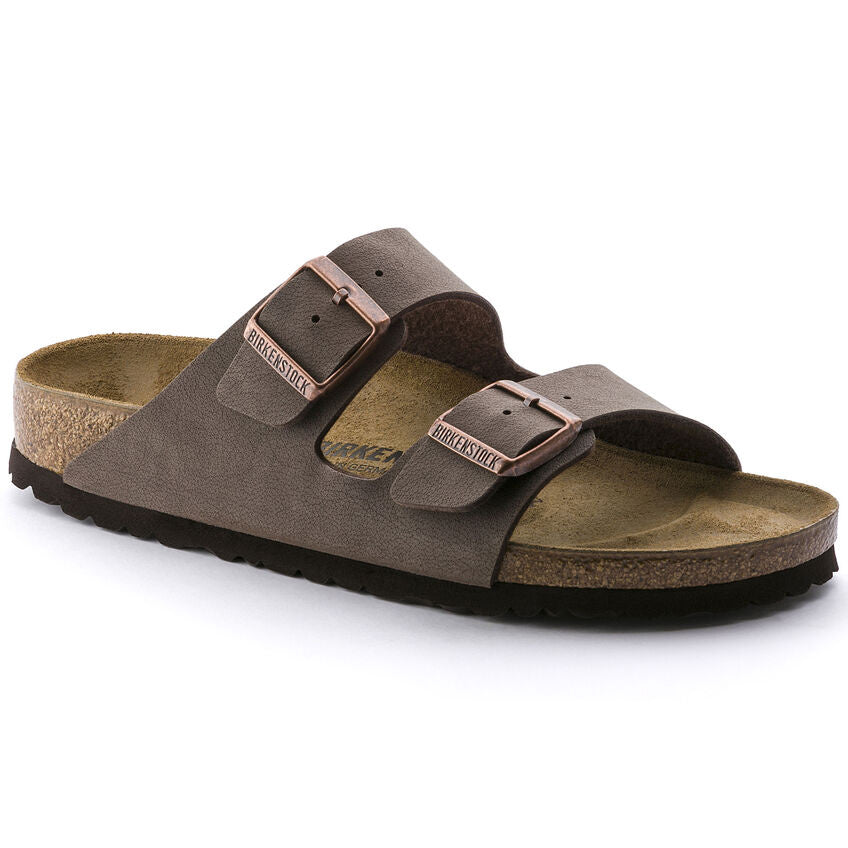 Birkenstock Arizona two-strap sandals in mocha brown with cork footbed