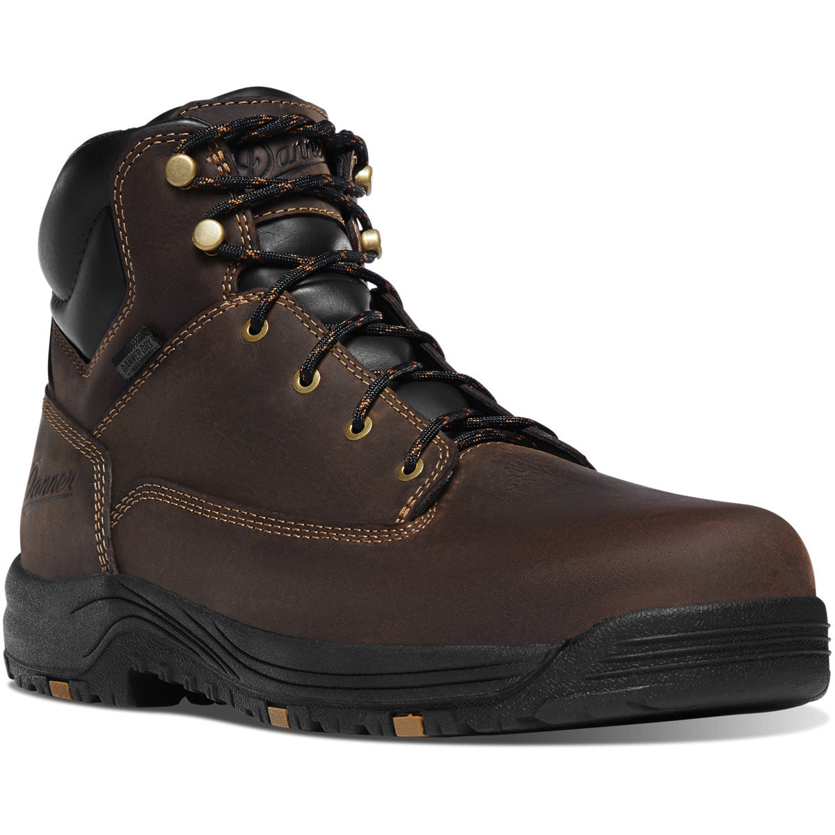 Danner Men's Caliper 6-inch waterproof brown leather work boot with black laces