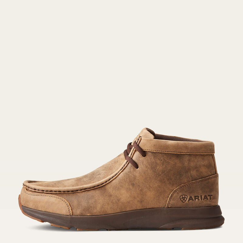 Ariat Men's Spitfire moccasin-toe chukka boot with lace closure and rugged outsole