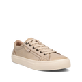 Taos Plim Soul Lux women's oyster beige lace-up low-top sneaker with cream sole