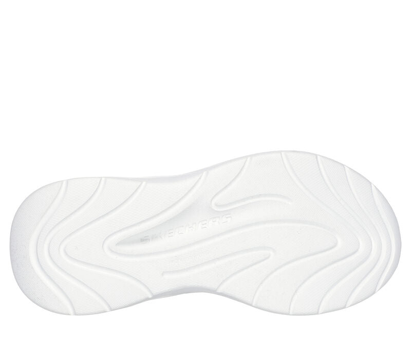 Skechers Girls Wave 92 white shoe outsole with swirl traction pattern