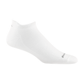 Darn Tough white no-show tab running sock, ultra-lightweight, side profile view