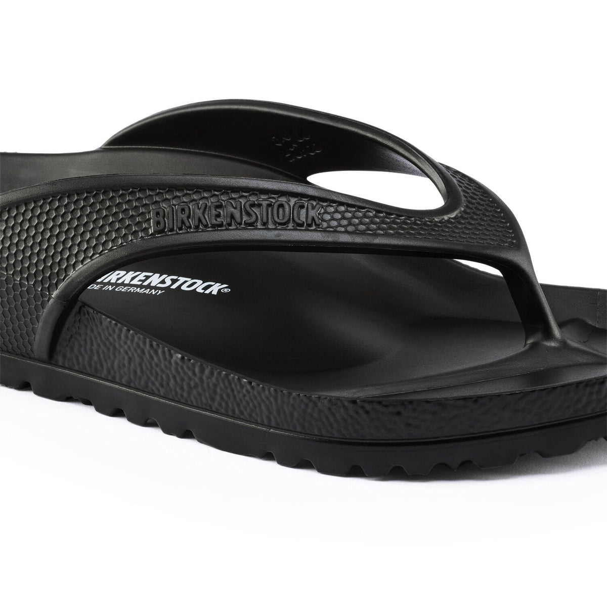 Birkenstock Honolulu EVA black flip-flop sandal with toe post strap and textured sole