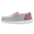Hey Dude Girls Wendy slip-on shoe with coral laces and colorful knit heel panel