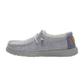 Hey Dude Boys Wally slip-on casual shoe with lace detail and textured canvas upper, lateral view