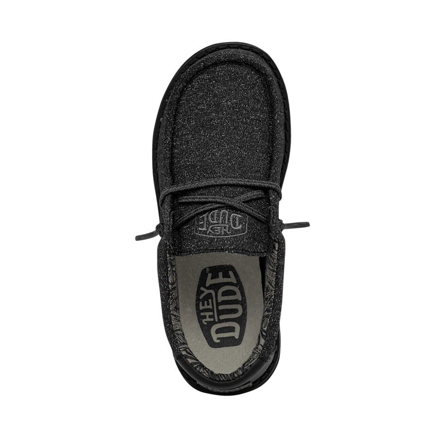 Hey Dude Boys Wally casual slip-on shoe shown from top-down angle revealing insole