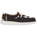 Hey Dude Girls Youth Wendy slip-on shoe with cow print accents and white sole