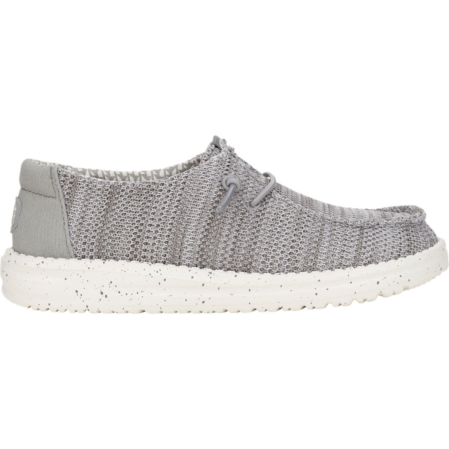 Hey Dude boys youth slip-on casual shoe with knit upper and speckled white sole