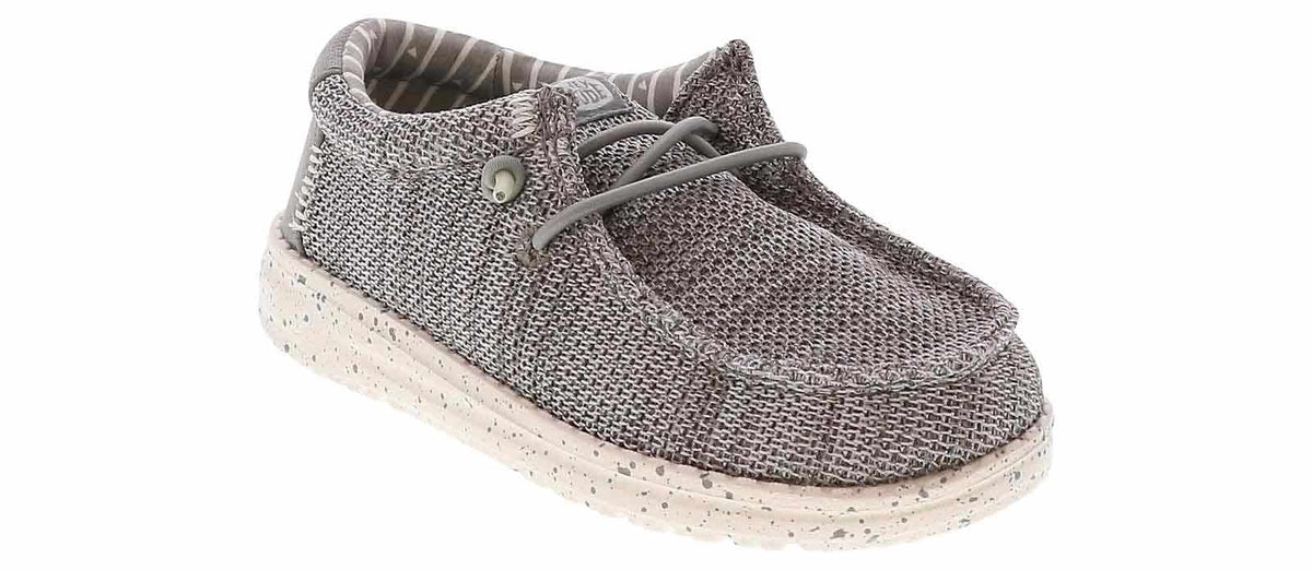 Hey Dude toddler boy slip-on knit sneaker with elastic lace and speckled sole