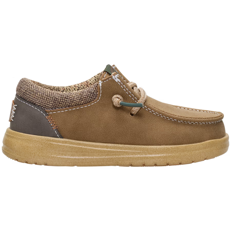 Boys Hey Dude Paul Toddler Classic casual lace-up shoe with knit collar and gum sole