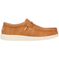 Hey Dude Boys Wally Classic slip-on shoe with lace detail and white sole, side view