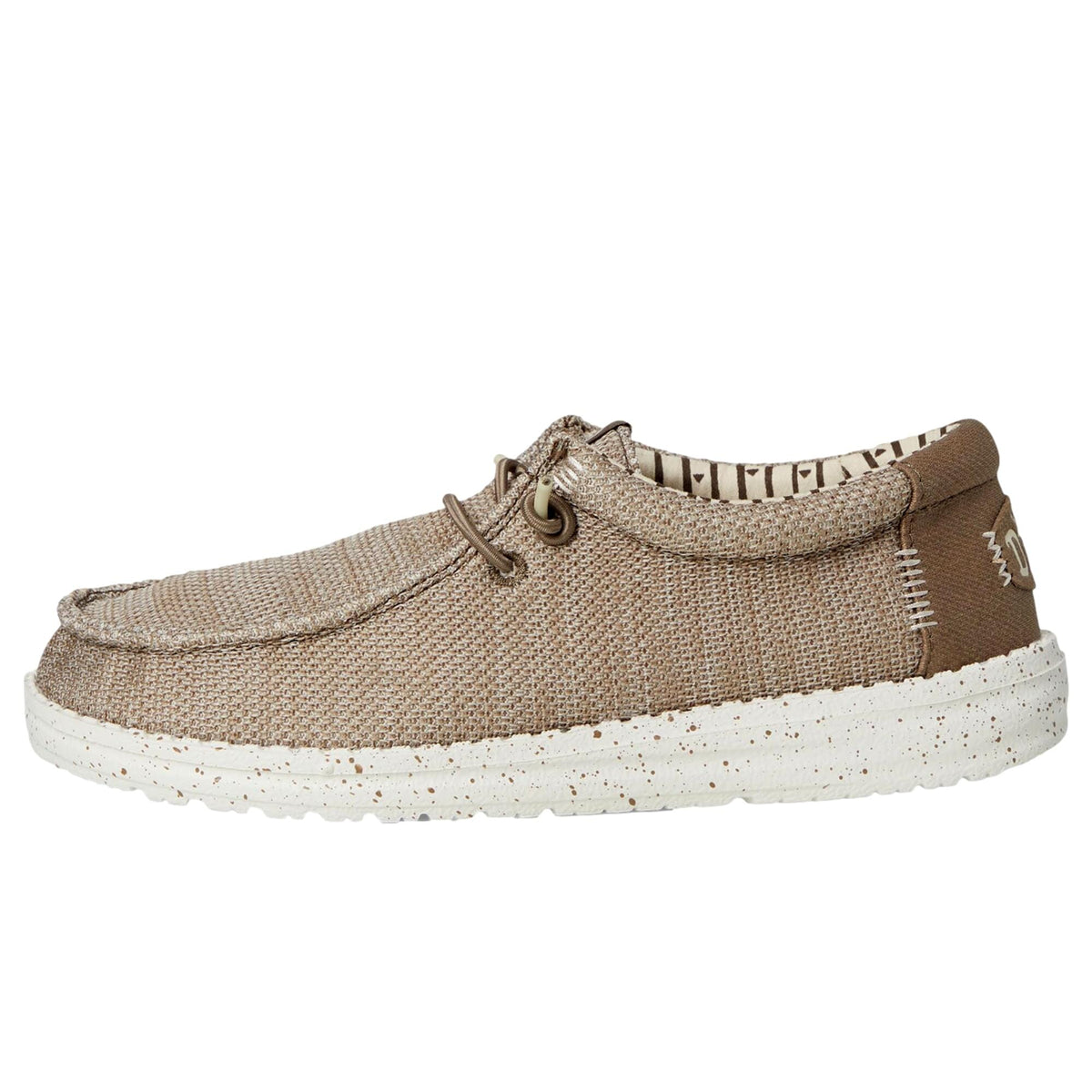 Hey Dude boys youth slip-on casual shoe with mesh upper and speckled white sole