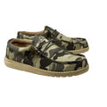 Hey Dude Wally men's slip-on canvas shoes with lace detail in camouflage print