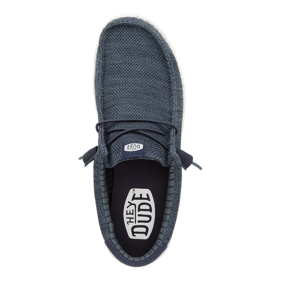 Hey Dude Wally Stretch Sox men's slip-on shoe shown from top-down view