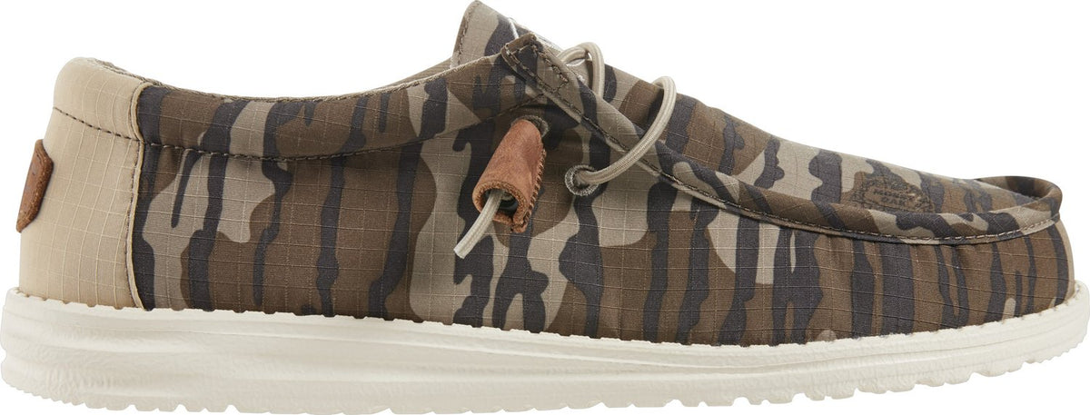Hey Dude Wally slip-on loafer with camouflage print upper and white sole