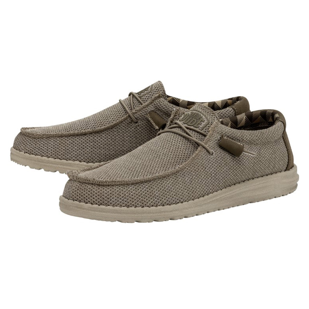 Hey Dude Wally Sox men's casual slip-on shoes with mesh upper and lace detail
