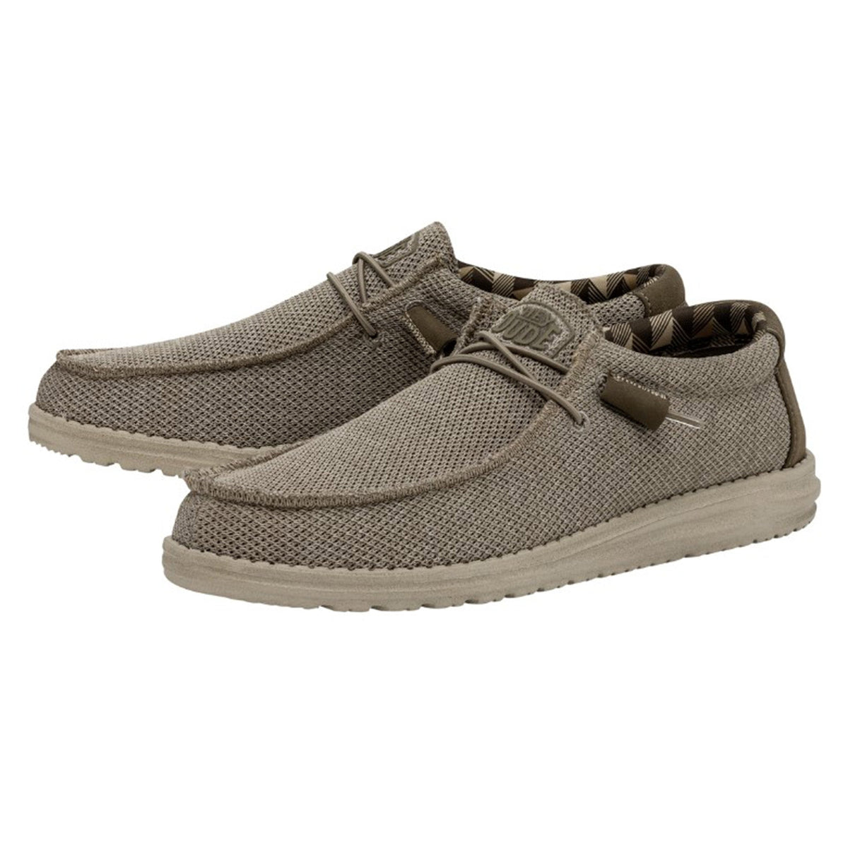 Hey Dude Wally Sox men's casual slip-on shoes with mesh upper and lace detail